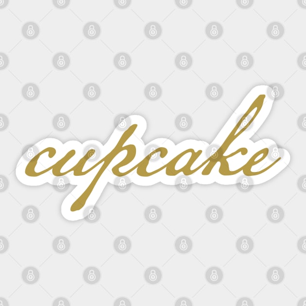 Cupcake Gold Script Typography Sticker by ellenhenryart